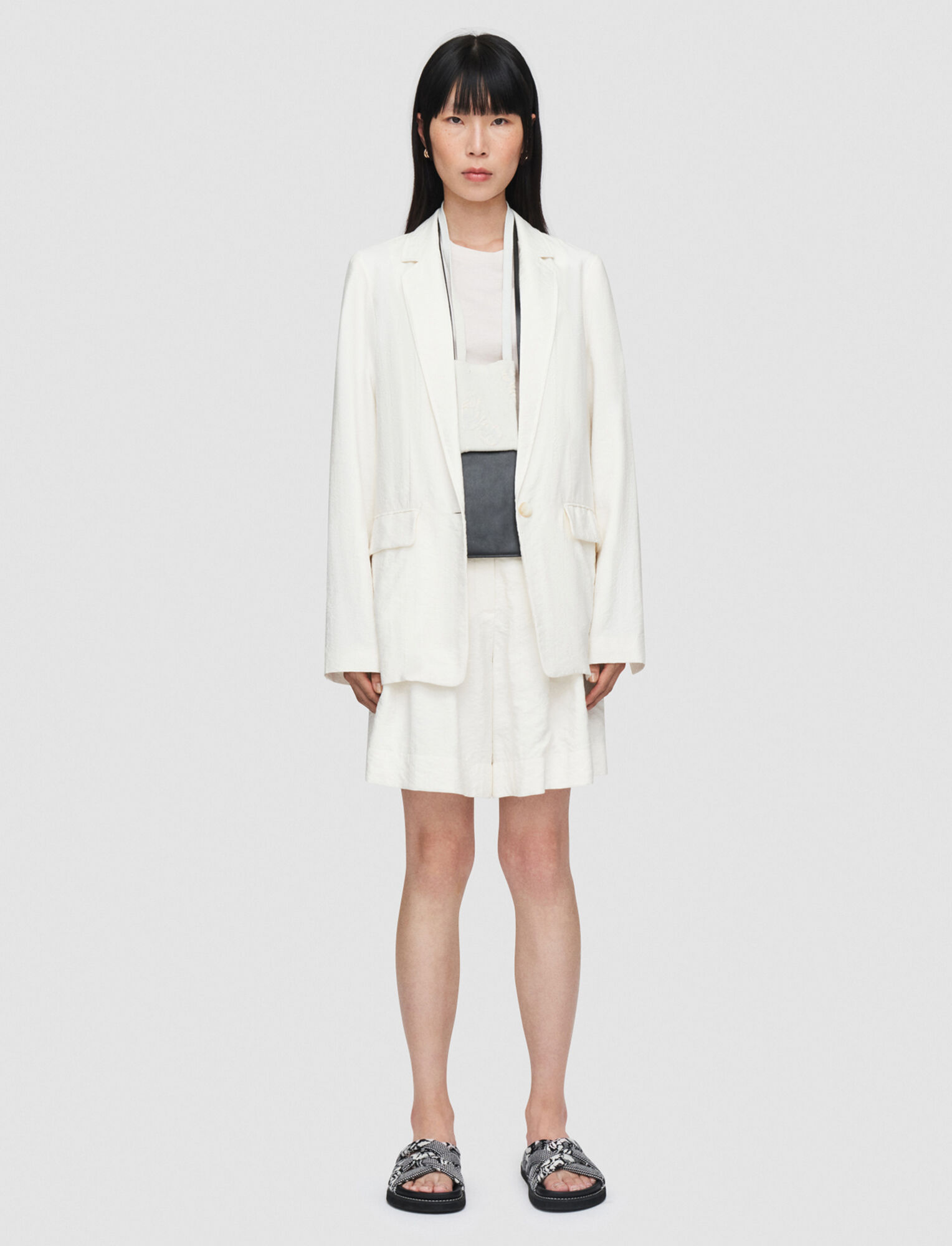 Joseph, Textured Twill Lawrence Jacket, in Ivory